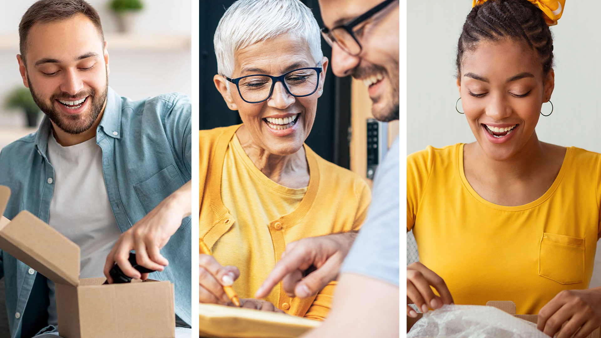 Customers receiving their parcels